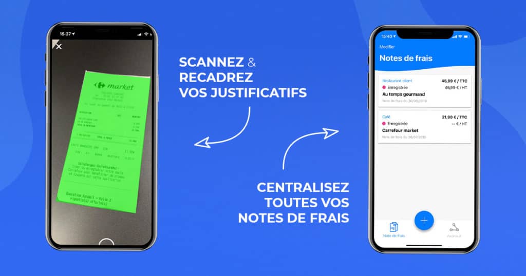 Découvrez la fonctionnalité Notes de frais sur l'application iOS - iPhone sur Axonaut