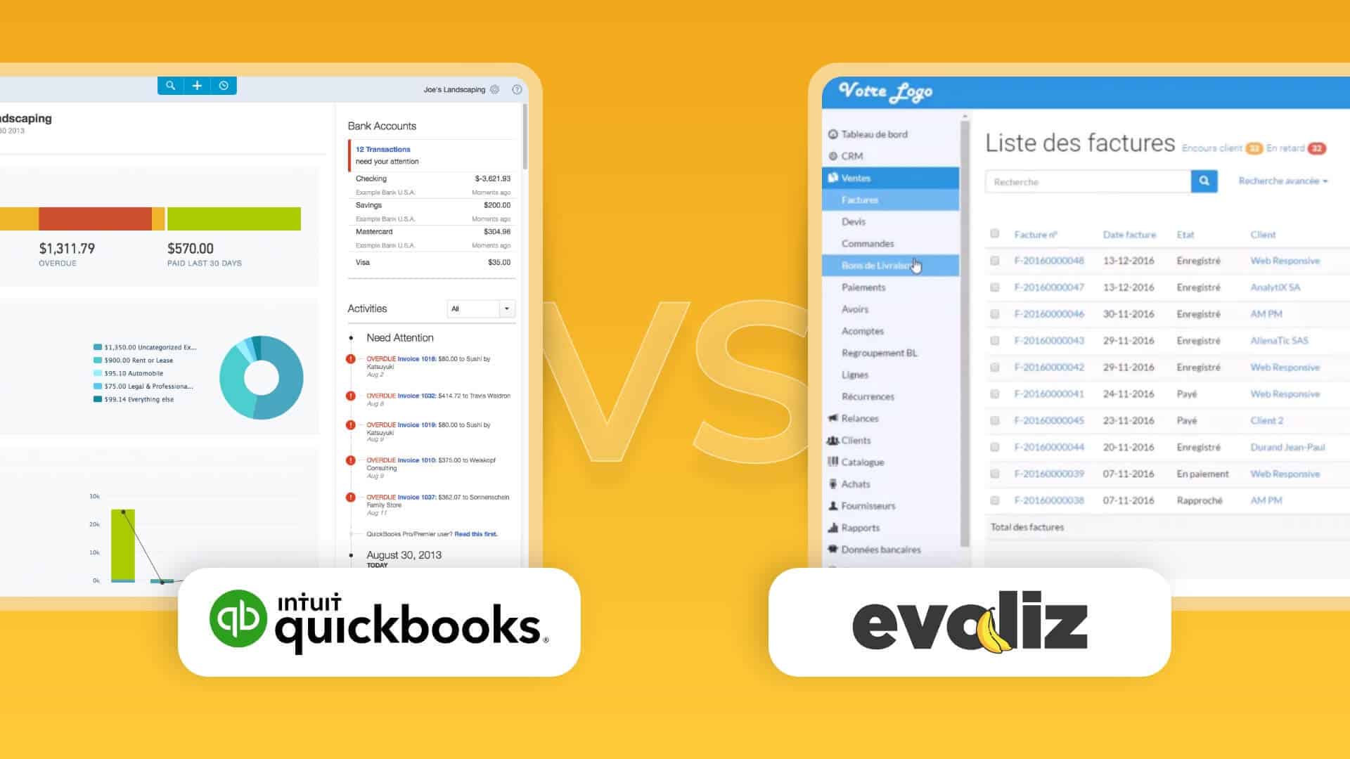 alternatives à quickbooks : quickbooks vs evoliz