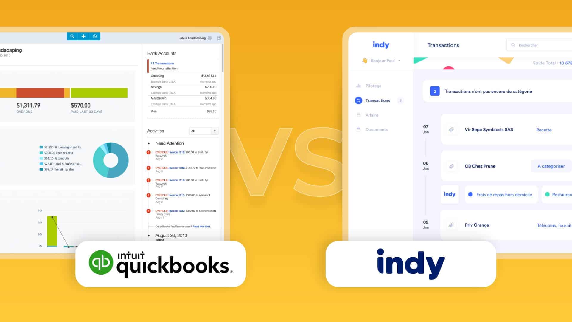 alternatives à quickbooks : quickbooks vs Indy