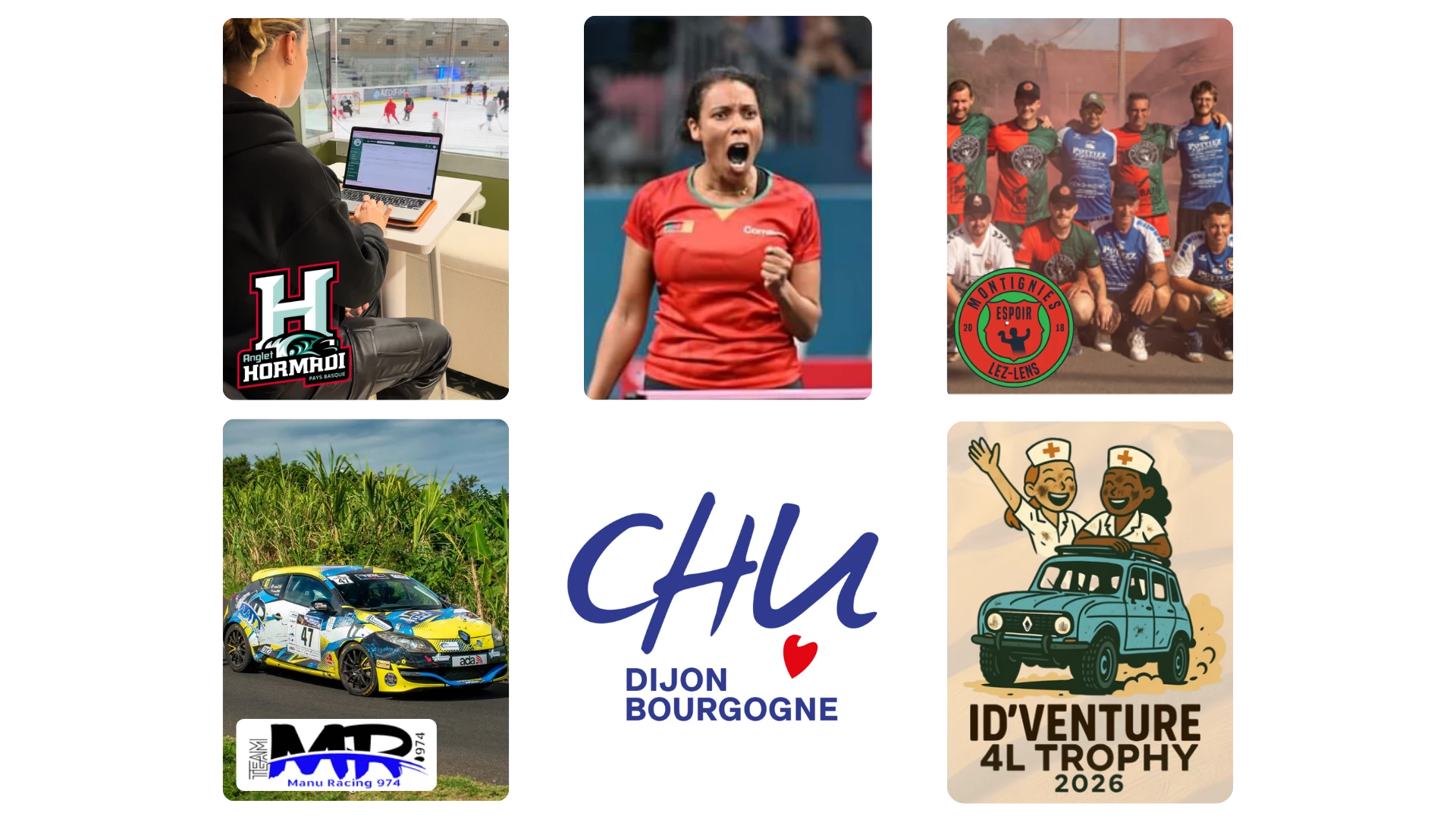 image avec les equipes et associations qu'Axonaut a sponsorisé